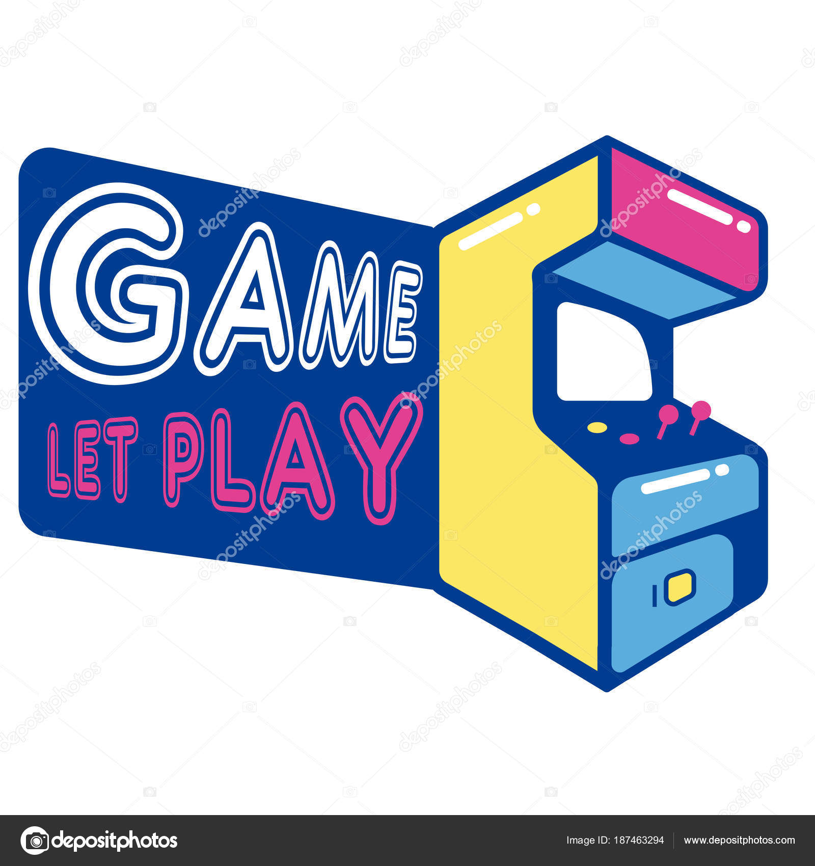 Let the the game begin. Lettering Stock Vector