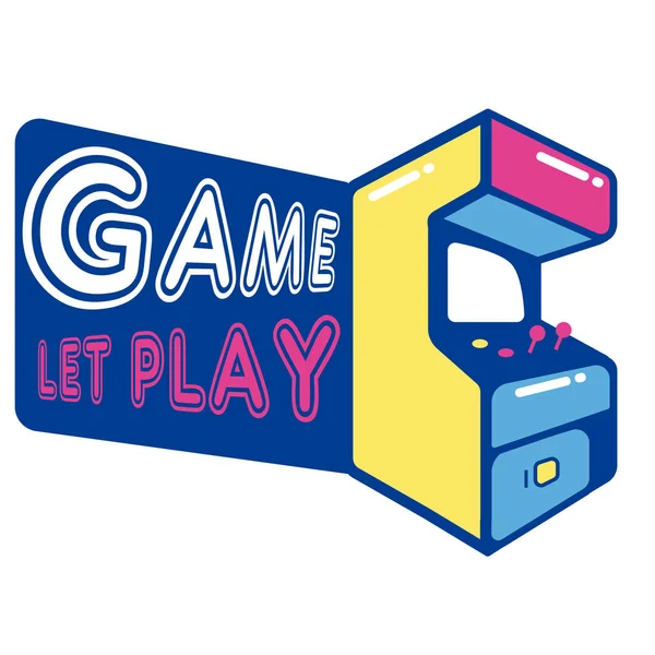 Game Let Play Game Machine Background Vector Image — Stock Vector