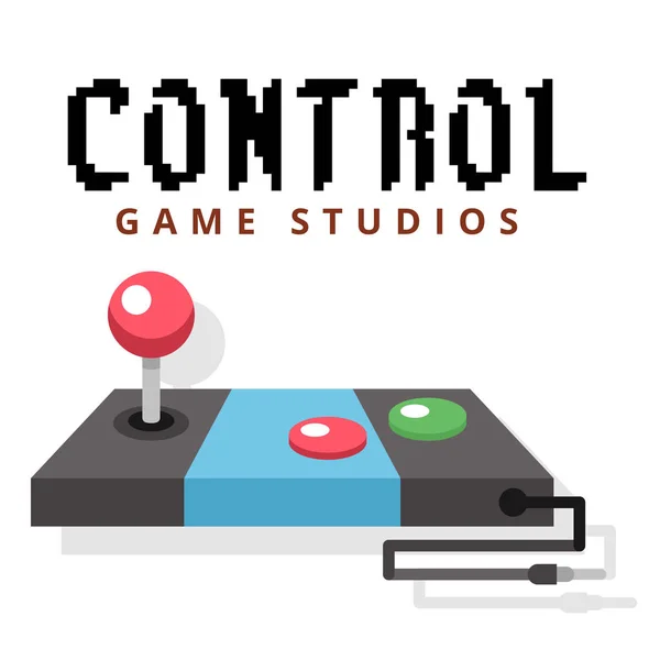 Jogo Controle Studios Joystick Fundo Imagem Vetorial — Vetor de Stock