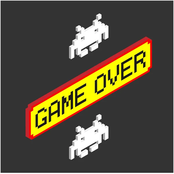 Spiel Über Gelbem Hintergrund Rotes Rahmenvektorbild — Stockvektor