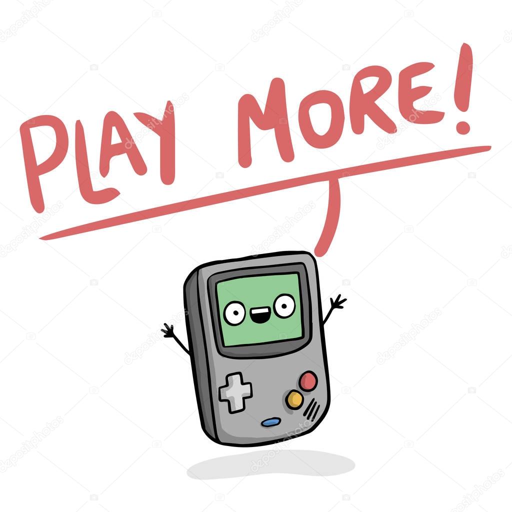 Play More Game Boy Background Vector Image