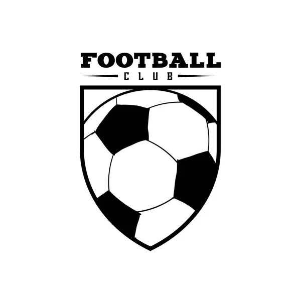 Fußball Club Abzeichen Ball Logo Design Vektorbild — Stockvektor