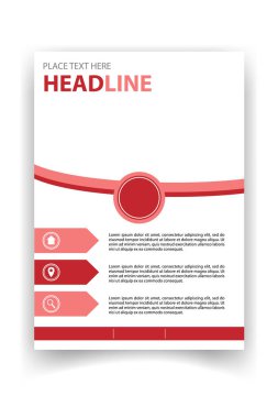 Poster kırmızı daire şablon tasarım vektör görüntüsü