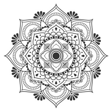 Tay antik çiçek geleneksel sanat tasarlamak vektör görüntü