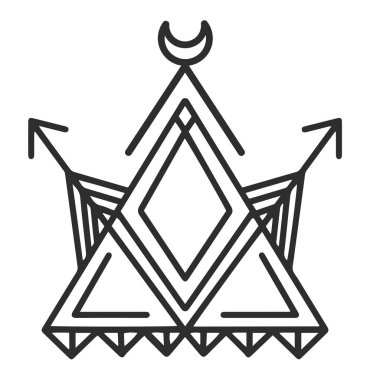 Geometri ay ok dövme tasarım vektör görüntü