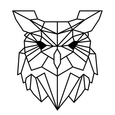 Modern geometri baykuş tasarım dövme vektör görüntü