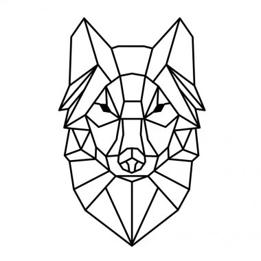 Modern geometri kurt tasarım dövme vektör görüntü