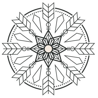 Daire ok tasarım dövme vektör görüntü