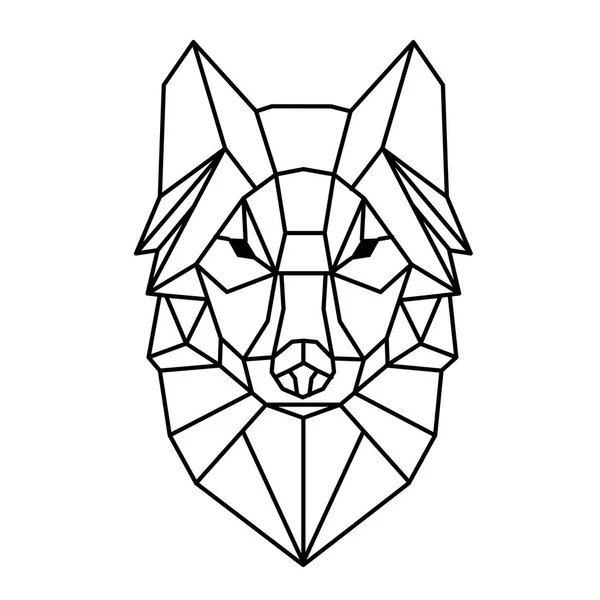 Moderne Meetkunde Wolf Design Tattoo Vector Image — Stockvector