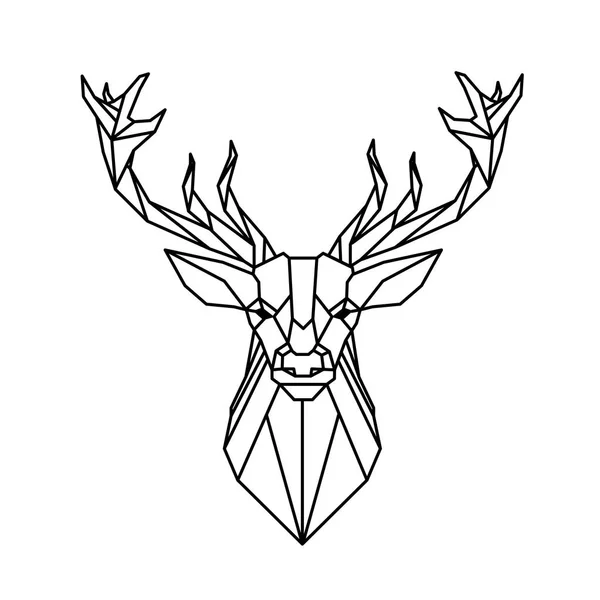 Modern Geometry Reindeer Design Tattoo Vector Image — Stock Vector