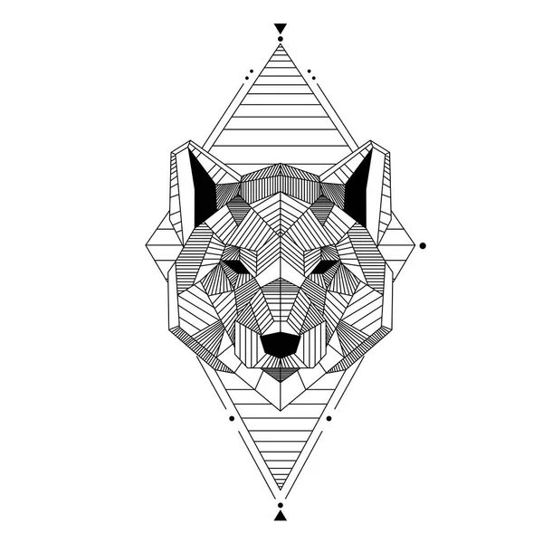 Abstraktní Geometrie Medvěd Design Tetování Vektorový Obrázek — Stockový vektor