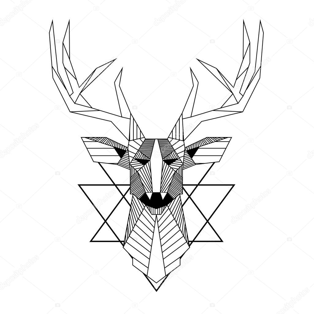 Abstract Reindeer Design Tattoo Vector Image