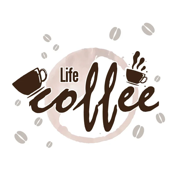 Life Coffee Cup Coffee Bean Image Vectorielle Fond — Image vectorielle