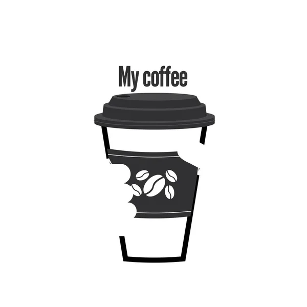 Mein Kaffee Glas Kaffee Hintergrund Vektor Bild — Stockvektor