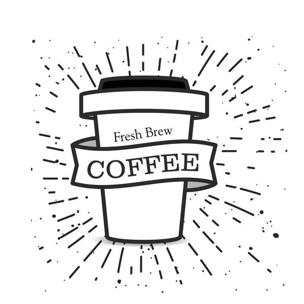 Frisch Gebrühte Kaffeetasse Hintergrund Vektor Bild — Stockvektor