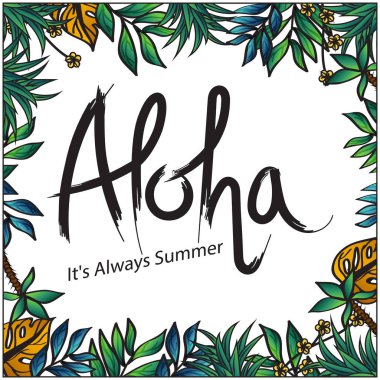 Aloha hep yaz yaprakları arka plan vektör görüntü oluyor