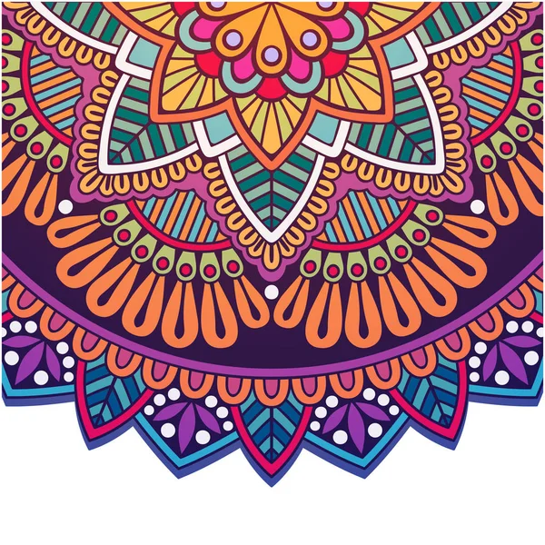 Vintage Mandala Colorido Círculo Diseño Vectorial Imagen — Vector de stock
