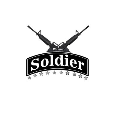 Biz asker şerit yıldız silah arka plan vektör resmi vardır