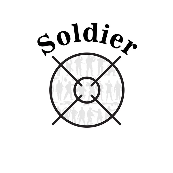 Στρατιώτης Κείμενο Γυρίσματα Στόχος Εικόνα Vector Φόντου — Διανυσματικό Αρχείο