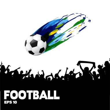 Futbol topu kalabalık arka plan vektör görüntü uçar