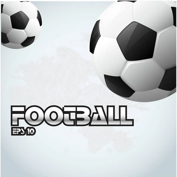 Fußball Text Zwei Ball Hintergrund Vektor Bild — Stockvektor
