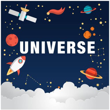 Evren arka plan boşluk Mars yıldız roket vektör görüntüsü ile