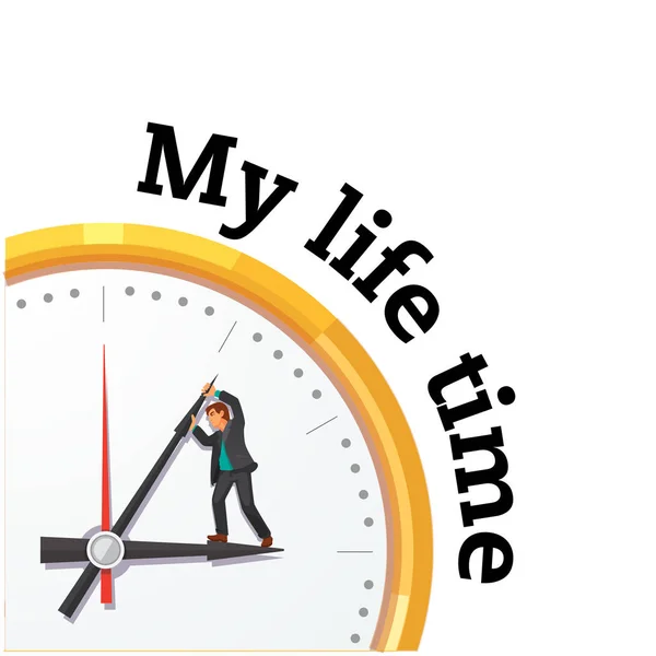 Life Time Man Clock Background Vector Image — Stock Vector