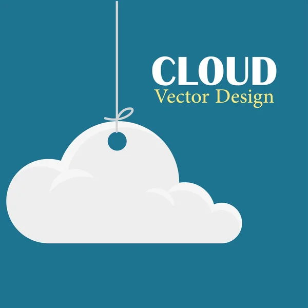 Wolke Vektor Design Vorlage Hängen Wolke Dunkelblau Hintergrund — Stockvektor