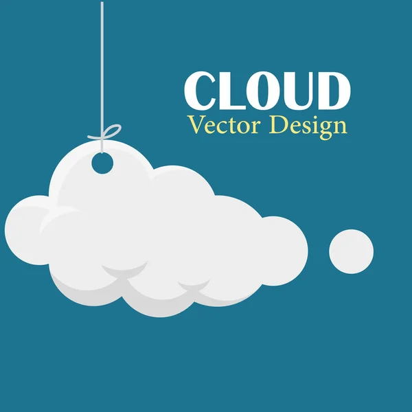 Wolke Vektor Design Vorlage Hängen Wolke Dunkelblau Hintergrund — Stockvektor