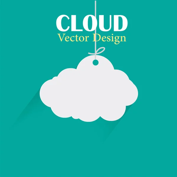 Cloud Vector Design Template Hanging Cloud Green Background — Stock Vector