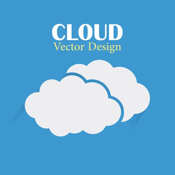 Wolke Vektor Design Vorlage Zwei Wolken Dunkelblau Hintergrund — Stockvektor