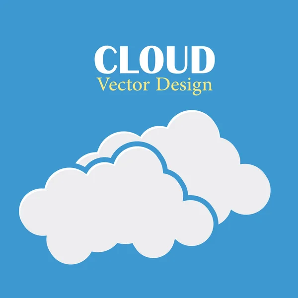 Modelo Design Vetor Nuvem Duas Nuvens Fundo Azul Escuro — Vetor de Stock