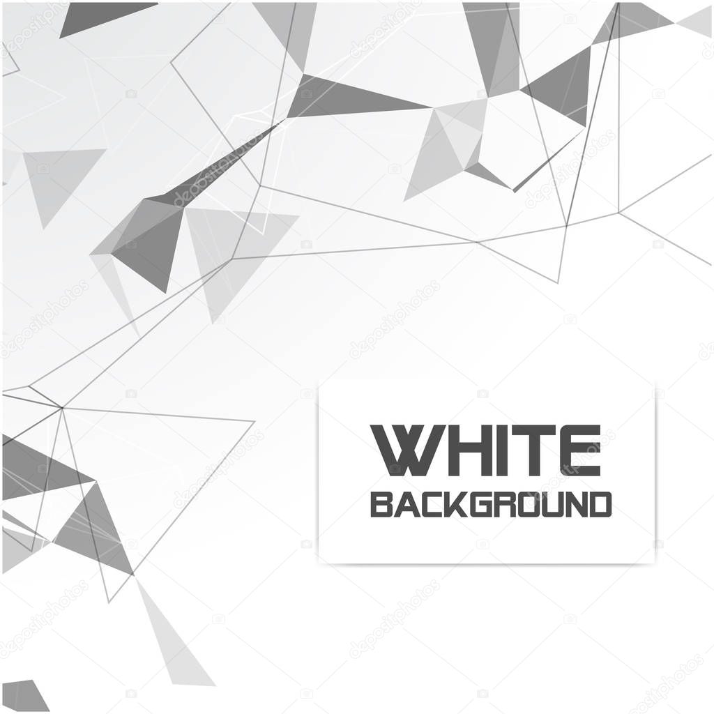 Abstract White Gray Triangle White Background Vector Image