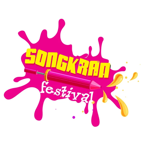 Festival Songkran Songkran Tailandés Cultura Agua Pistola Rosa Fondo Vector — Vector de stock