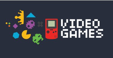 Video oyunları gameboy oyun simgesine arka plan vektör görüntü