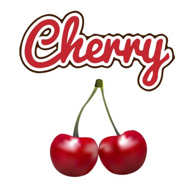 Meyve kiraz beyaz arka plan vektör görüntü