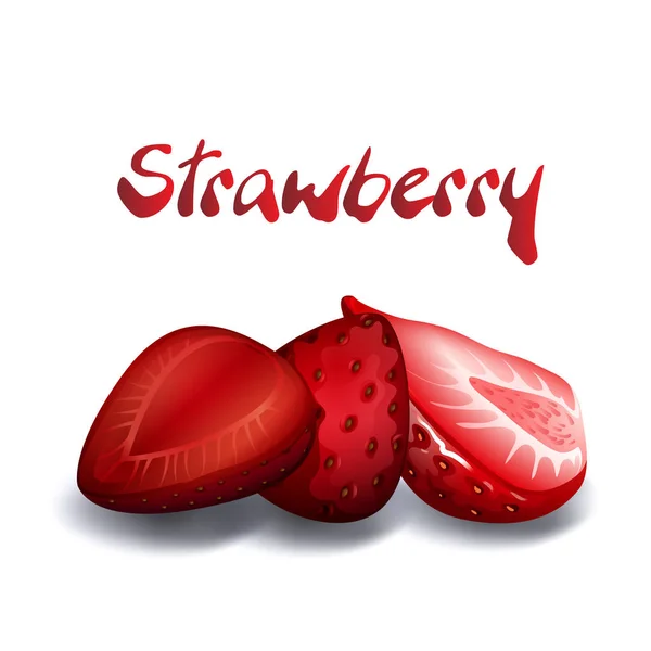 Фрукты Strawberry Белый Фон Векторное Изображение — стоковый вектор