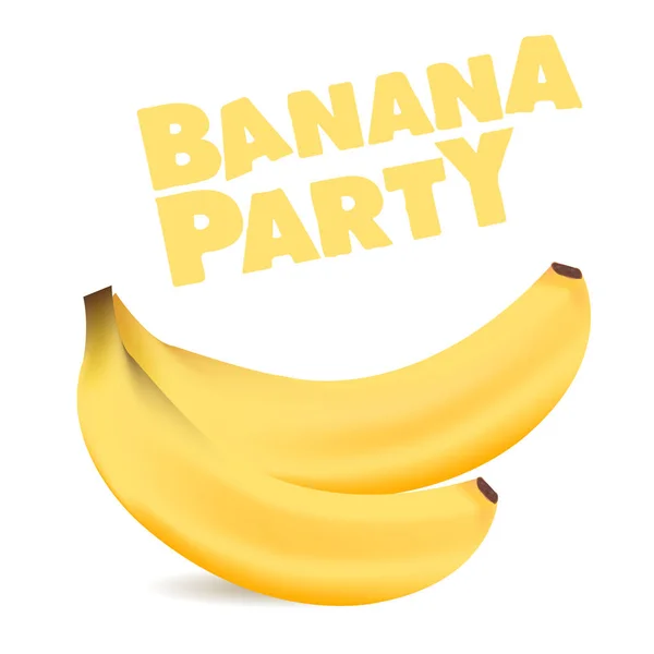 Fruit Banana Party Branco Fundo Vector Imagem —  Vetores de Stock