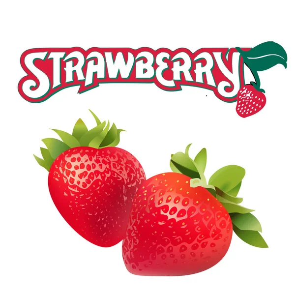 Фрукты Strawberry Белый Фон Векторное Изображение — стоковый вектор