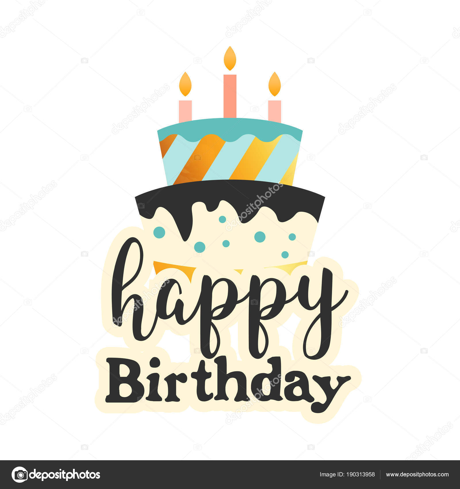 Happy Birthday Cake White Background Vector Image Stock Vector Image by  ©pisanku #190313958