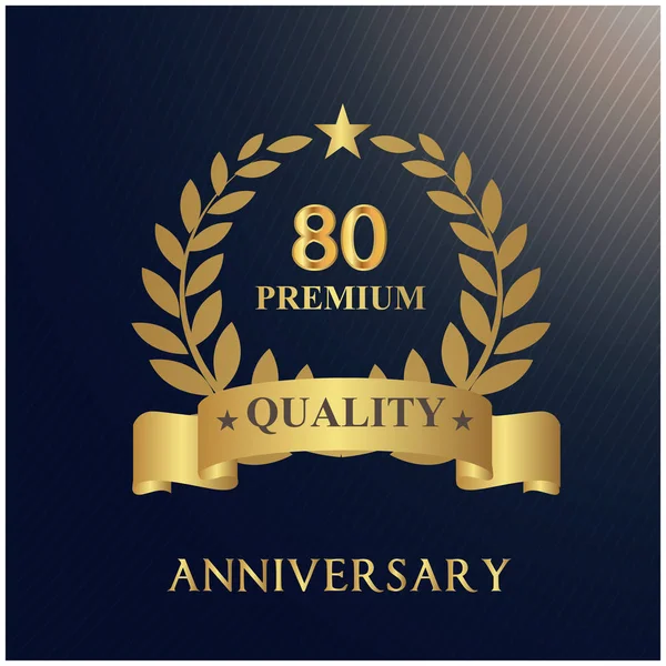 Jubiläum Premium Qualität Goldband Hintergrund Vektor Bild — Stockvektor