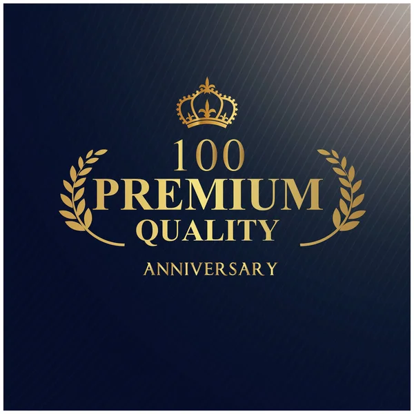 Jahrestag 100 Hochwertige Luxuriöse Logotyp Hintergrundvektorbild — Stockvektor