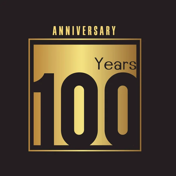 100周年纪念金方块框架背景矢量图像 — 图库矢量图片