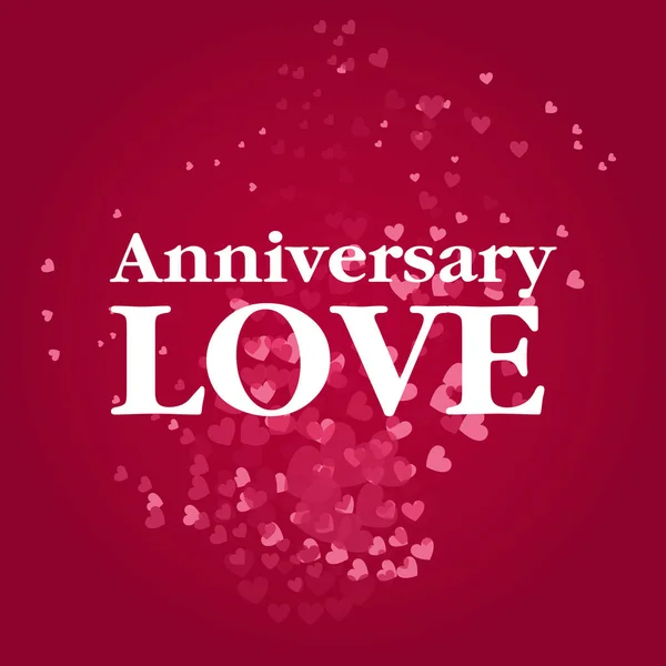 Amour Anniversaire Coeur Flottant Rouge Fond Image Vectorielle — Image vectorielle