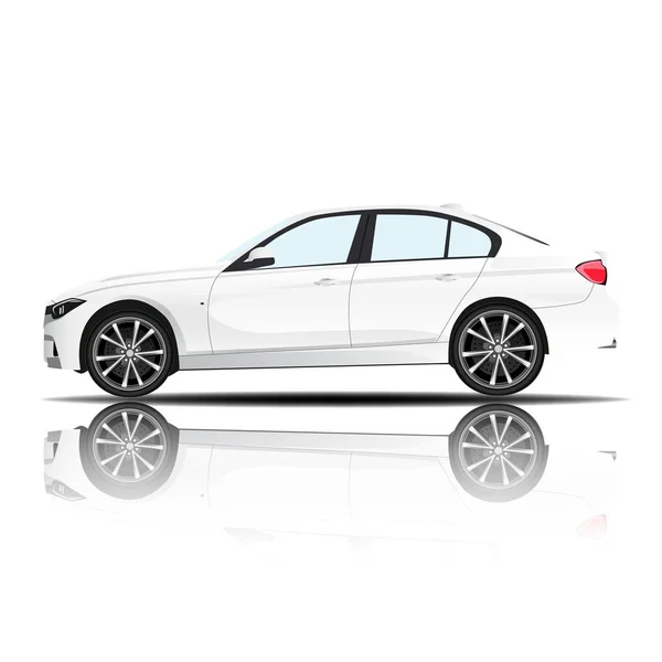 Moderne Auto Sedan Wit Witte Achtergrond Vector Image — Stockvector