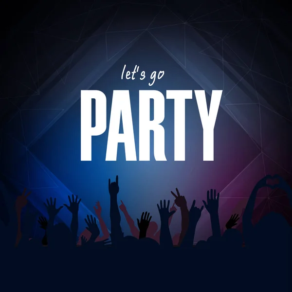 Let Party Hands People Image Vectorielle Fond Bleu — Image vectorielle