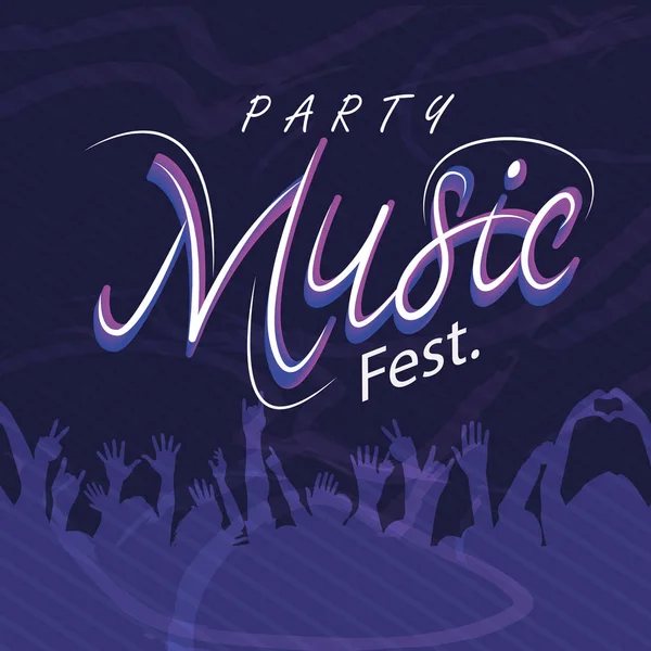 Party Music Fest Kezeket Fel Emberek Háttér Vektor Kép — Stock Vector