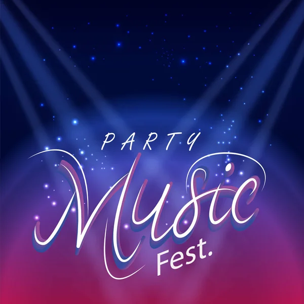 Party Music Fest Spot Luz Azul Fundo Vetor Imagem — Vetor de Stock