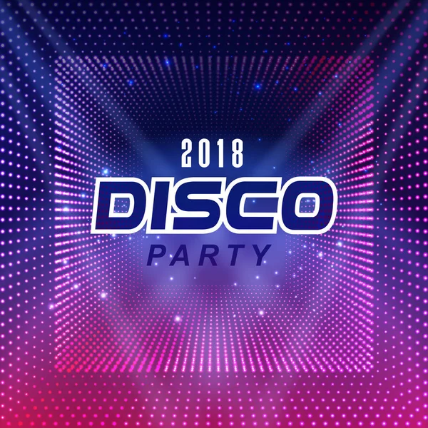 2018 Disco Party Purple Dot Square Fundo Vector Imagem — Vetor de Stock