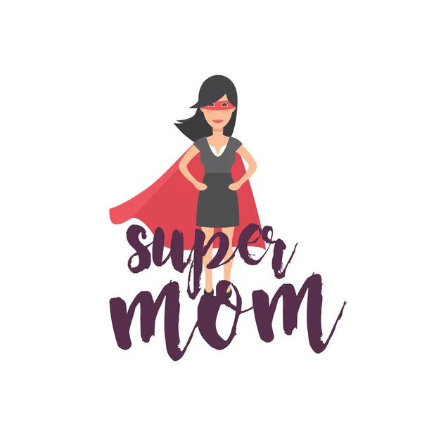 Super Mamá Super Mujer Fondo Vector Imagen — Vector de stock